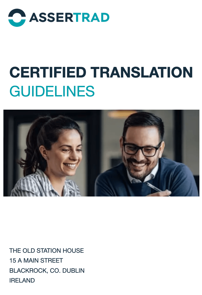 Guidelines for certified translations